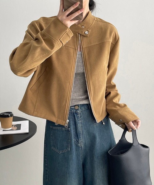 Flugge（フラッジー）の「ノーカラーライダースジャケット（ライダースジャケット・レディース・ベージュ・LARGE/MEDIUM）」の8枚目の写真