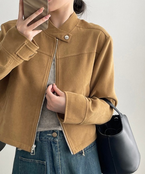 Flugge（フラッジー）の「ノーカラーライダースジャケット（ライダースジャケット・レディース・ベージュ・LARGE/MEDIUM）」の9枚目の写真
