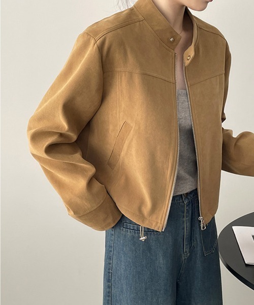 Flugge（フラッジー）の「ノーカラーライダースジャケット（ライダースジャケット・レディース・ベージュ・LARGE/MEDIUM）」の10枚目の写真