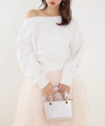 rienda | ワンショルダーボリュームスウェットトップス 春服 トレーナー(スウェット)