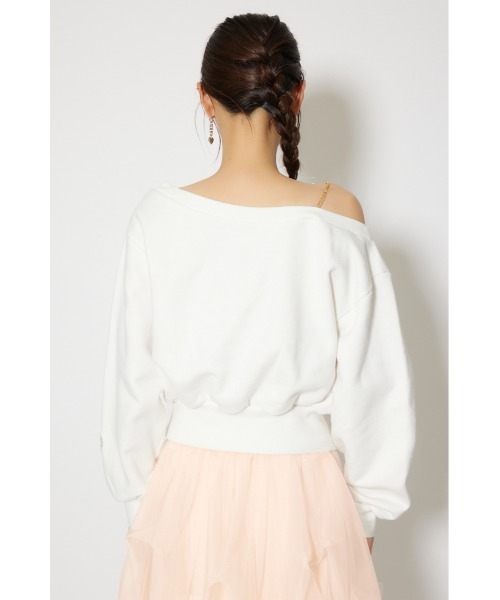 rienda（リエンダ）の「ワンショルダーボリュームスウェットトップス 春服 トレーナー（スウェット・レディース・ライトイエロー/ネイビー/ホワイト・FREE）」の20枚目の写真