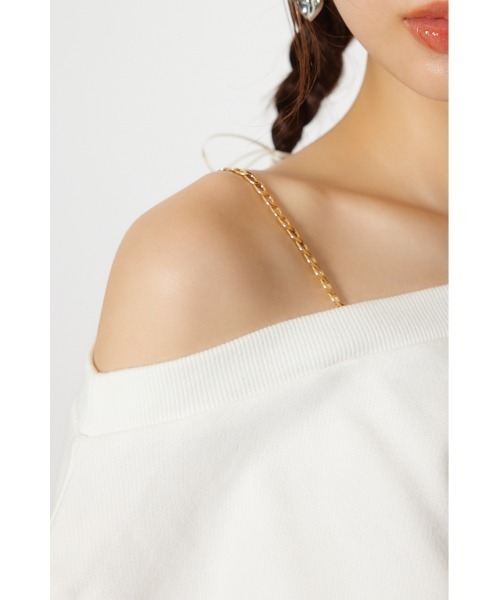 rienda（リエンダ）の「ワンショルダーボリュームスウェットトップス 春服 トレーナー（スウェット・レディース・ライトイエロー/ネイビー/ホワイト・FREE）」の22枚目の写真