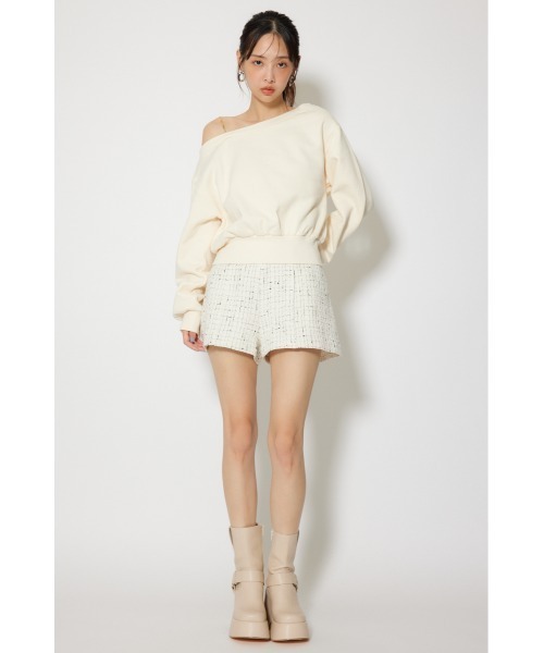 rienda（リエンダ）の「ワンショルダーボリュームスウェットトップス 春服 トレーナー（スウェット・レディース・ライトイエロー/ネイビー/ホワイト・FREE）」の10枚目の写真