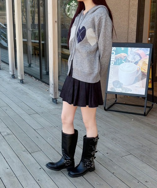 frunco(フランコ)の「【ZOZO限定】クロスステッチハート柄ジップフーディ(ニット/セーター・レディース・ネイビー/グレー/レッド・FREE)」の16枚目の写真