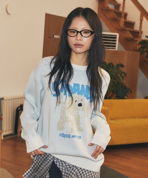 MAHAGRID(マハグリッド)の「mahagrid 『mahagrid/マハグリッド』 Strange Puppy Knit Set/ストレンジパピーニットセット(ニット/セーター・レディース・チャコールグレー/アイボリー・S/M/L)」の3枚目の写真