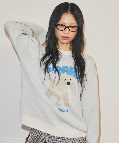 MAHAGRID(マハグリッド)の「mahagrid 『mahagrid/マハグリッド』 Strange Puppy Knit Set/ストレンジパピーニットセット(ニット/セーター・レディース・チャコールグレー/アイボリー・S/M/L)」の5枚目の写真