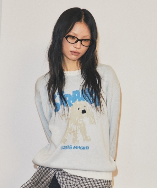 MAHAGRID(マハグリッド)の「mahagrid 『mahagrid/マハグリッド』 Strange Puppy Knit Set/ストレンジパピーニットセット(ニット/セーター・レディース・チャコールグレー/アイボリー・S/M/L)」の6枚目の写真
