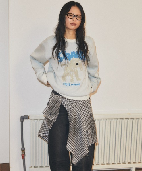 MAHAGRID(マハグリッド)の「mahagrid 『mahagrid/マハグリッド』 Strange Puppy Knit Set/ストレンジパピーニットセット(ニット/セーター・レディース・チャコールグレー/アイボリー・S/M/L)」の14枚目の写真