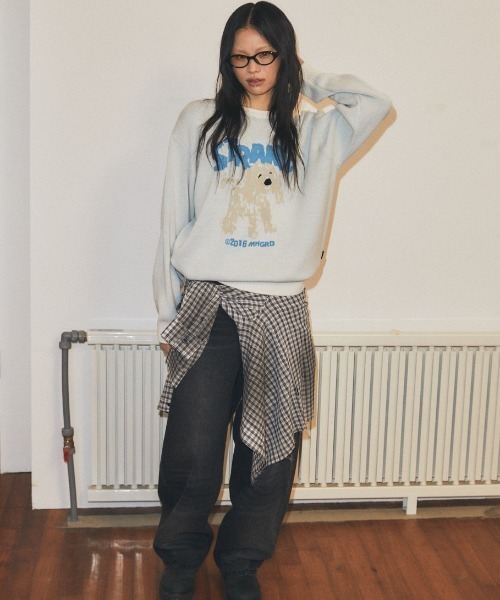 MAHAGRID(マハグリッド)の「mahagrid 『mahagrid/マハグリッド』 Strange Puppy Knit Set/ストレンジパピーニットセット(ニット/セーター・レディース・チャコールグレー/アイボリー・S/M/L)」の16枚目の写真