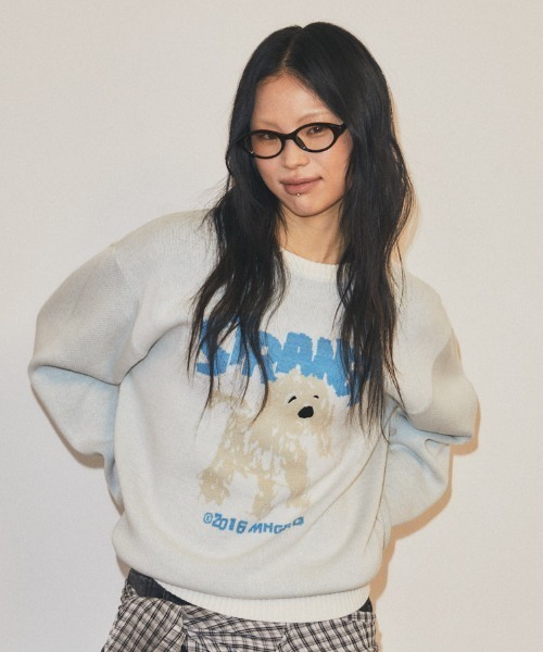 MAHAGRID(マハグリッド)の「mahagrid 『mahagrid/マハグリッド』 Strange Puppy Knit Set/ストレンジパピーニットセット(ニット/セーター・レディース・チャコールグレー/アイボリー・S/M/L)」の4枚目の写真