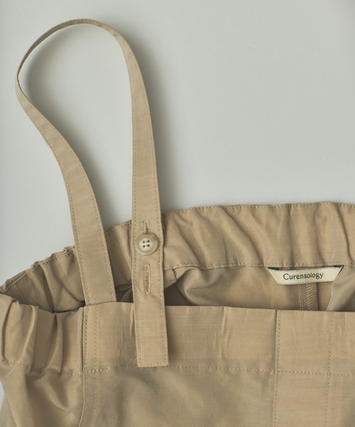 Curensology(カレンソロジー)の「Curensology(カレンソロジー)/ナイロンラミーサロペット(サロペット/オーバーオール・レディース・ブラック/ベージュ・FREE)」の9枚目の写真