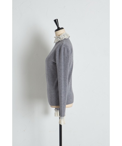 tocco closet(トッコ クローゼット)の「【ZOZO限定】レースプチハイネックリブニットトップス(ニット/セーター・レディース・アイボリー/ブラック/ライトブルー/グレー・M)」の10枚目の写真
