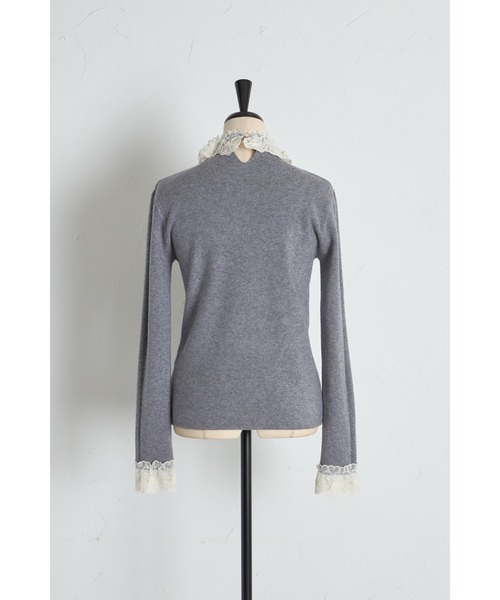 tocco closet(トッコ クローゼット)の「【ZOZO限定】レースプチハイネックリブニットトップス(ニット/セーター・レディース・アイボリー/ブラック/ライトブルー/グレー・M)」の11枚目の写真