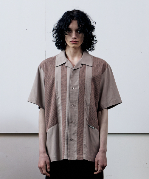 THEVINYLHOUSE（ザバイニルハウス）の「LINEN MESH SHORT SLEEVE SHIRTS BROWN（シャツ/ブラウス・メンズ・その他・S/M/L）」の2枚目の写真