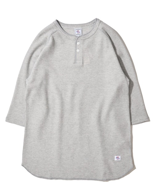JEMORGAN（ジェーイーモーガン）の「【JEMORGAN / ジェイモーガン】ワッフル ヘンリーネック 7分袖 ラグランTシャツ / サーマル カットソー（Tシャツ/カットソー・メンズ・ブラック/ホワイト/ナチュラル/杢グレー・LARGE/MEDIUM/X-LARGE）」の9枚目の写真