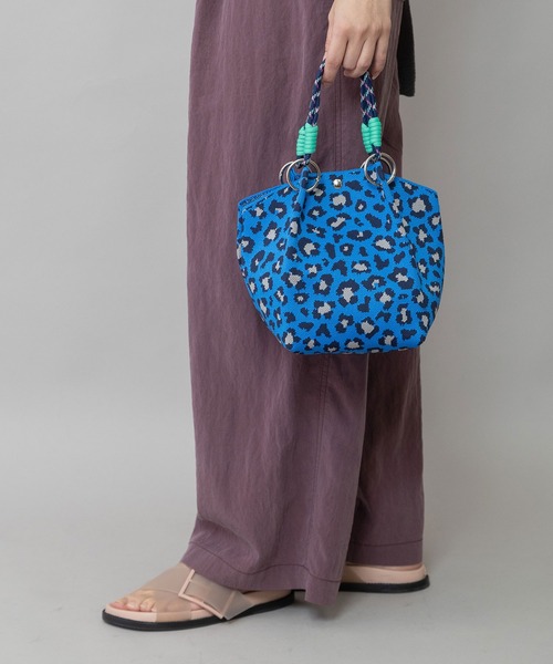 Munich（ミューニック）の「レオパードジャガードハンドバッグ（ハンドバッグ・レディース・ベージュ/ブルー/ホワイト・FREE）」の8枚目の写真