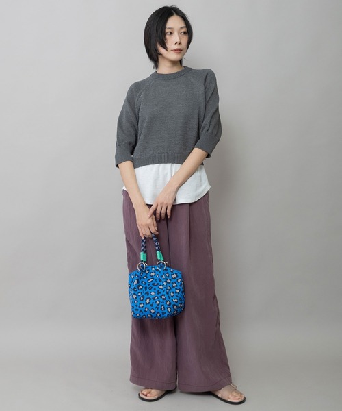 Munich（ミューニック）の「レオパードジャガードハンドバッグ（ハンドバッグ・レディース・ベージュ/ブルー/ホワイト・FREE）」の9枚目の写真