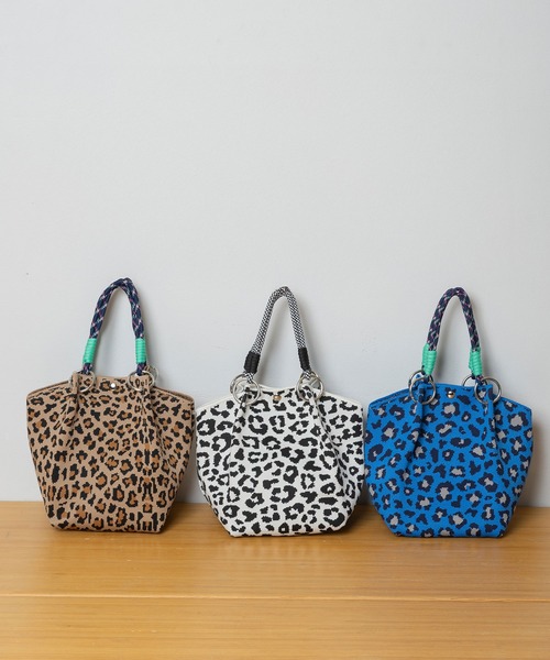 Munich（ミューニック）の「レオパードジャガードハンドバッグ（ハンドバッグ・レディース・ベージュ/ブルー/ホワイト・FREE）」の6枚目の写真