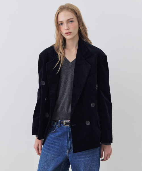 CITYBREEZE（シティブリーズ）の「コーデュロイテーラードジャケット_NAVY（その他アウター・レディース・ネイビー・S/M）」の2枚目の写真