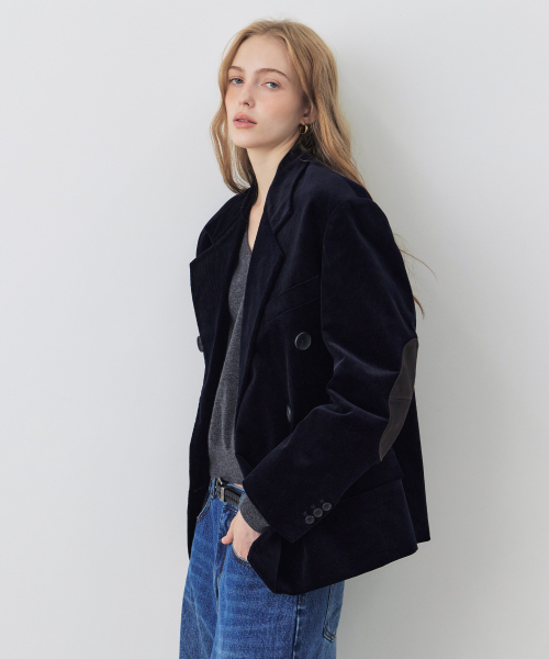 CITYBREEZE（シティブリーズ）の「コーデュロイテーラードジャケット_NAVY（その他アウター・レディース・ネイビー・S/M）」の4枚目の写真