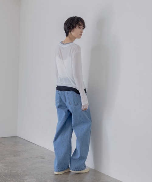 Eimee Law(エイミーロウ)の「レースカフスレイヤードライクトップス(Tシャツ/カットソー・レディース・オフホワイト/ミント/ブラック/ライトグレー・FREE)」の6枚目の写真