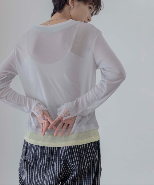 Eimee Law(エイミーロウ)の「レースカフスレイヤードライクトップス(Tシャツ/カットソー・レディース・オフホワイト/ミント/ブラック/ライトグレー・FREE)」の16枚目の写真