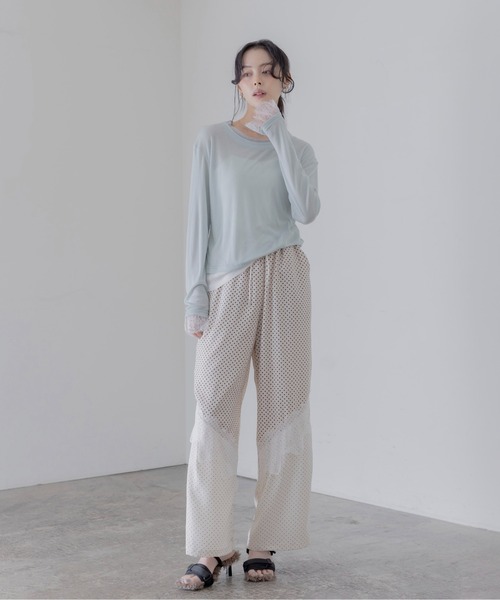 Eimee Law(エイミーロウ)の「レースカフスレイヤードライクトップス(Tシャツ/カットソー・レディース・オフホワイト/ミント/ブラック/ライトグレー・FREE)」の19枚目の写真