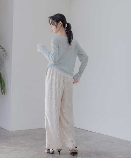 Eimee Law(エイミーロウ)の「レースカフスレイヤードライクトップス(Tシャツ/カットソー・レディース・オフホワイト/ミント/ブラック/ライトグレー・FREE)」の20枚目の写真