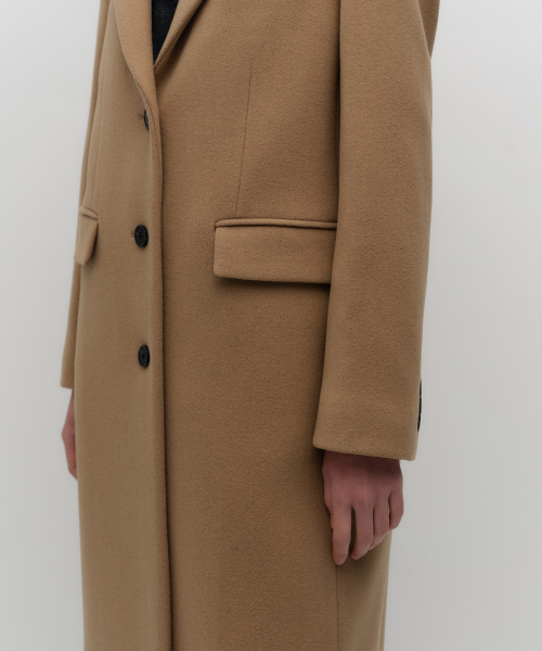 MUSINSA STANDARD WOMAN（ムシンサスタンダードウーマン）の「ウィメンズカシミヤブレンドチェスターフィールドコート[キャメル]（チェスターコート・レディース・その他・SMALL/MEDIUM/LARGE/X-SMALL）」の5枚目の写真
