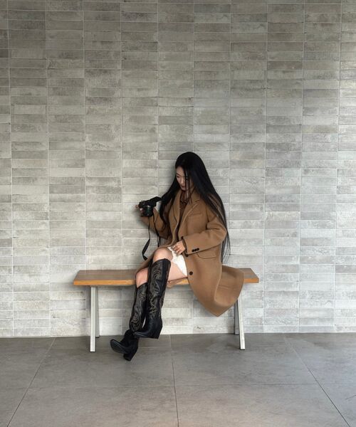 MUSINSA STANDARD WOMAN（ムシンサスタンダードウーマン）の「ウィメンズカシミヤブレンドチェスターフィールドコート[キャメル]（チェスターコート・レディース・その他・SMALL/MEDIUM/LARGE/X-SMALL）」の16枚目の写真