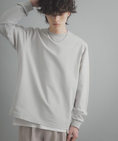 【美品】ENNOY ホワイト 長袖カットソー　L セール】『XLサイズ/WEB限定』コンフォートロングTシャツ（Tシャツ