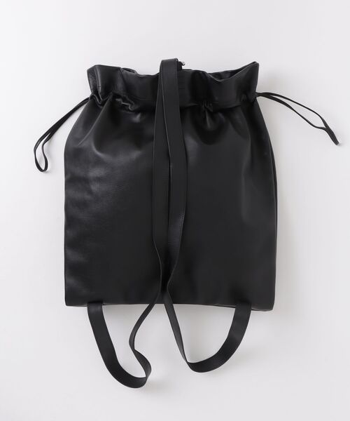 YArKA（ヤーカ）の「【YArKA/ヤーカ】real leather drawstring shoulder & backpack [bdbd5] / 巾着2wayナップサック（バックパック/リュック・メンズ・ブラック・FREE）」の20枚目の写真