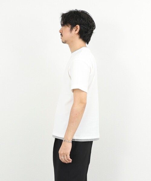 NOLLEY’S（ノーリーズ）の「ケーブルニットダブルカラーTee 26SS（Tシャツ/カットソー・メンズ・ネイビー/ベージュ/ホワイト・XL/L/M/S）」の8枚目の写真