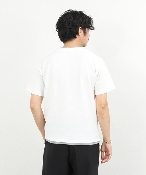 NOLLEY’S（ノーリーズ）の「ケーブルニットダブルカラーTee 26SS（Tシャツ/カットソー・メンズ・ネイビー/ベージュ/ホワイト・XL/L/M/S）」の9枚目の写真