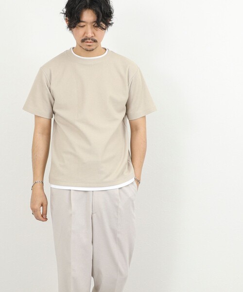 NOLLEY’S（ノーリーズ）の「ケーブルニットダブルカラーTee 26SS（Tシャツ/カットソー・メンズ・ネイビー/ベージュ/ホワイト・XL/L/M/S）」の16枚目の写真