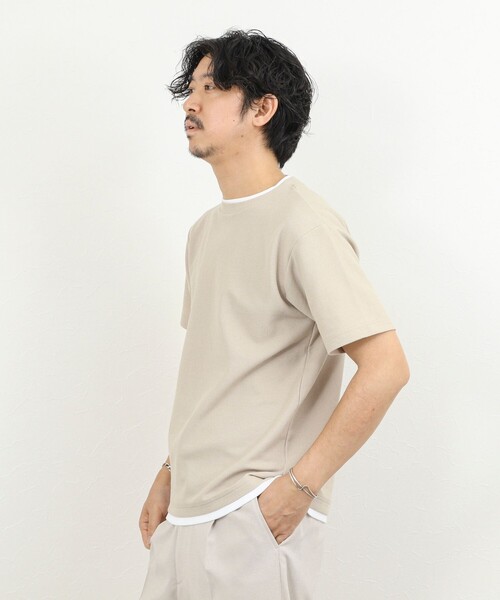 NOLLEY’S（ノーリーズ）の「ケーブルニットダブルカラーTee 26SS（Tシャツ/カットソー・メンズ・ネイビー/ベージュ/ホワイト・XL/L/M/S）」の17枚目の写真