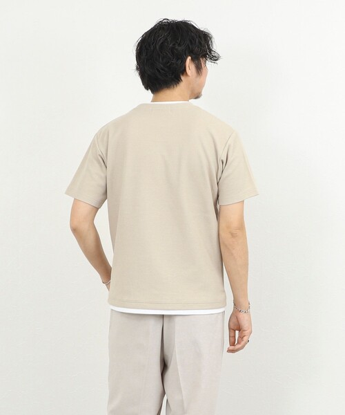 NOLLEY’S（ノーリーズ）の「ケーブルニットダブルカラーTee 26SS（Tシャツ/カットソー・メンズ・ネイビー/ベージュ/ホワイト・XL/L/M/S）」の19枚目の写真