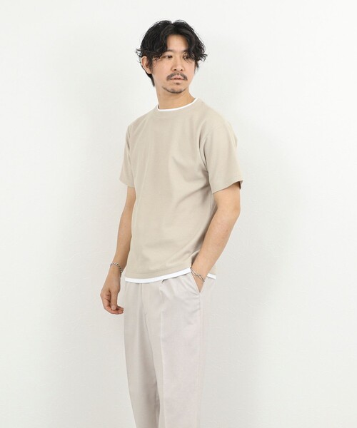 NOLLEY’S（ノーリーズ）の「ケーブルニットダブルカラーTee 26SS（Tシャツ/カットソー・メンズ・ネイビー/ベージュ/ホワイト・XL/L/M/S）」の20枚目の写真