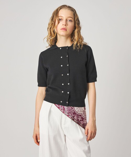 Steven Alan（スティーブンアラン）の「＜Steven Alan＞ハーフ スリーブ カーディガン（カーディガン/ボレロ・レディース・オフホワイト/ナチュラル/ダークグレー・FREE）」の3枚目の写真