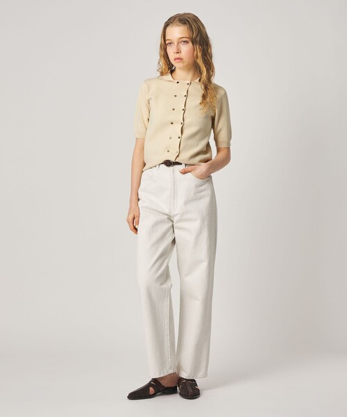 Steven Alan（スティーブンアラン）の「＜Steven Alan＞ハーフ スリーブ カーディガン（カーディガン/ボレロ・レディース・オフホワイト/ナチュラル/ダークグレー・FREE）」の4枚目の写真