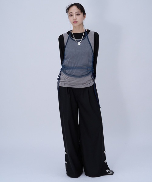 HARE(ハレ)の「3Pレイヤーカットソー(HARE)(Tシャツ/カットソー・レディース・グレー/ブラック・FREE)」の4枚目の写真