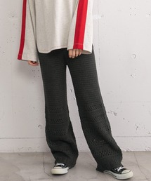 POU DOU DOU | アイレットボーダーニットパンツ(その他パンツ)