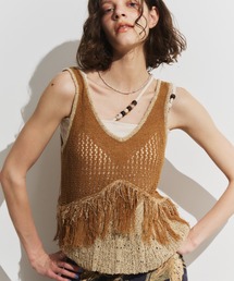 Unitage（ユニテージ）の「フリンジデザインニットビスチェ（ベスト）」