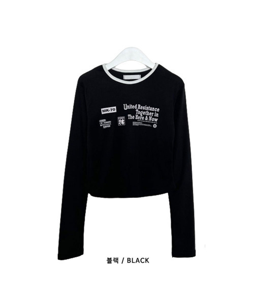VIVID LADY(ビビッドレディー)の「フロント英字プリント ロンT Tシャツ(Tシャツ/カットソー・レディース・ピンク/カーキ/ブラック/アイボリー・FREE)」の8枚目の写真