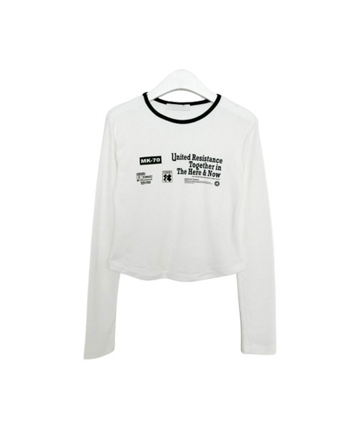VIVID LADY(ビビッドレディー)の「フロント英字プリント ロンT Tシャツ(Tシャツ/カットソー・レディース・ピンク/カーキ/ブラック/アイボリー・FREE)」の11枚目の写真
