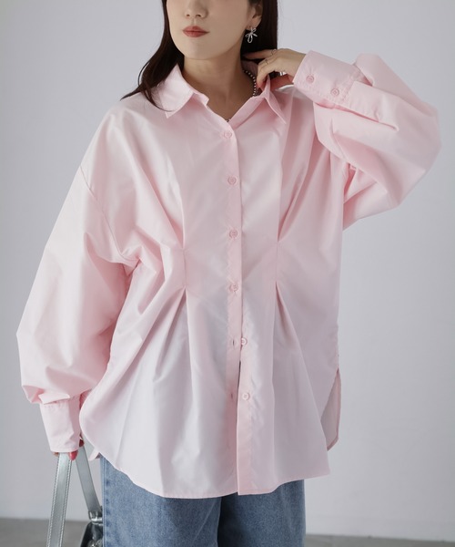 Riberry（リベリー）の「ウエストタックシャツ（シャツ/ブラウス・レディース・オフホワイト/ブルー/イエロー/ピンク・FREE）」の4枚目の写真