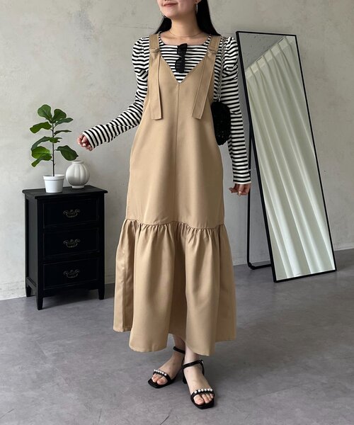 prose verse（プロズヴェール）の「袖シャーリングギャザーボーダートップス（Tシャツ/カットソー・レディース・ブラック系その他・LARGE/MEDIUM）」の13枚目の写真