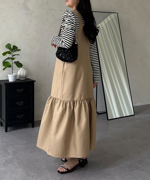 prose verse（プロズヴェール）の「袖シャーリングギャザーボーダートップス（Tシャツ/カットソー・レディース・ブラック系その他・LARGE/MEDIUM）」の3枚目の写真