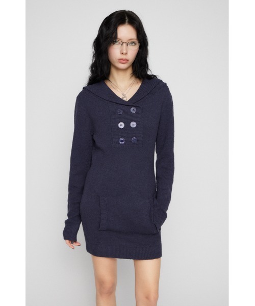 LAGUA GEM(ラグアジェム)の「SAILOR COLLAR ミニワンピース(ワンピース・レディース・チャコールグレー/ネイビー・SMALL/MEDIUM)」の9枚目の写真
