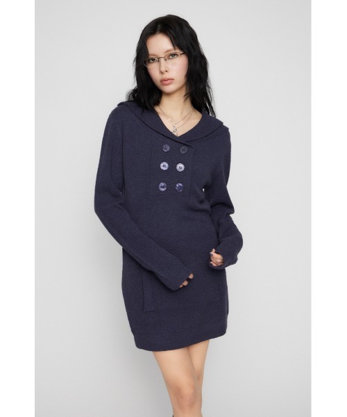 LAGUA GEM(ラグアジェム)の「SAILOR COLLAR ミニワンピース(ワンピース・レディース・チャコールグレー/ネイビー・SMALL/MEDIUM)」の10枚目の写真